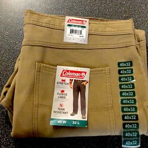 Coleman Fleece Lined Stretch Pants 40 x 32